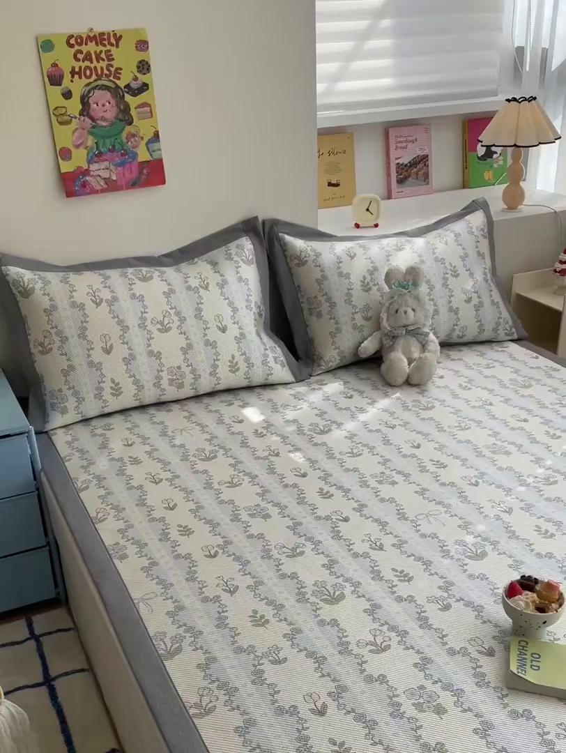 91家纺网 家纺一手货源 找家纺 川悦生活 2026新款时尚数码印花冰藤席 布达春语