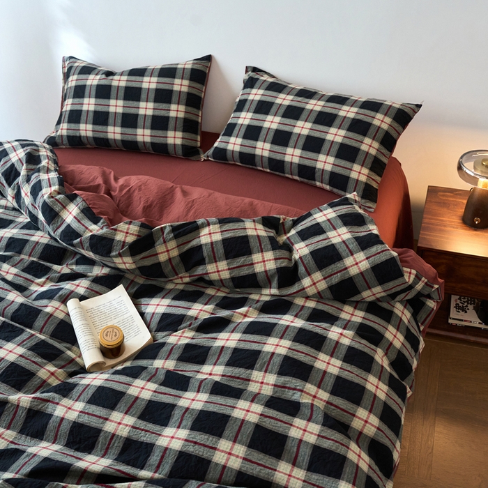 91家纺网 家纺一手货源 找家纺 春皖家纺 2026春夏新款全棉纯棉水洗棉四件套 赫槿