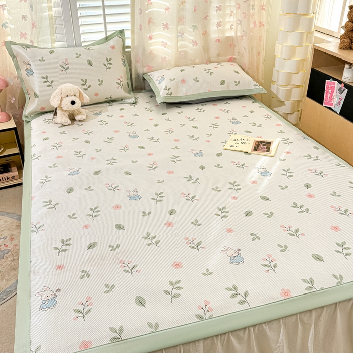 91家纺网 家纺一手货源 找家纺 川悦生活 2026新款时尚数码印花冰藤席 春田蜜兔