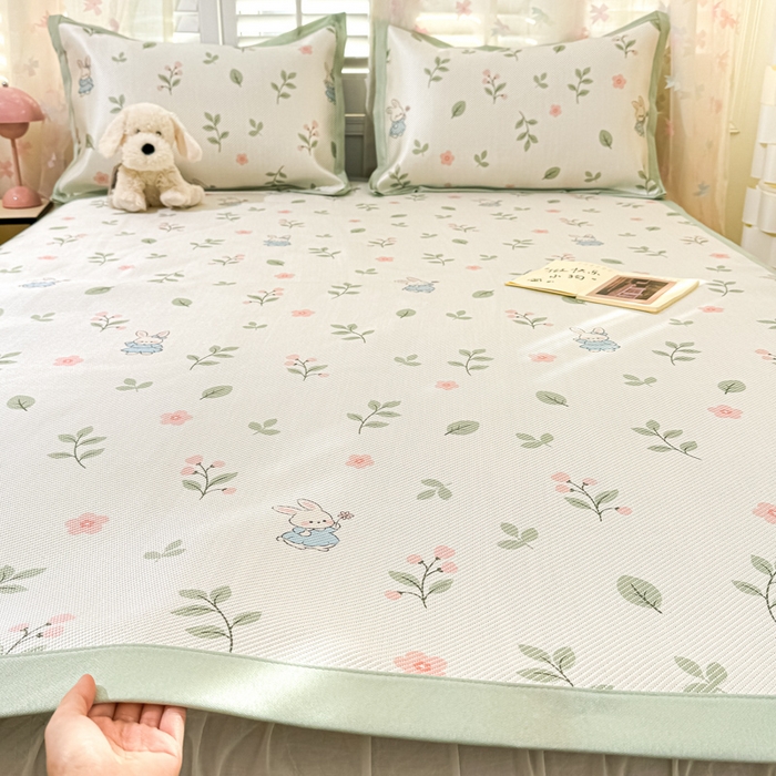 91家纺网 家纺一手货源 找家纺 川悦生活 2026新款时尚数码印花冰藤席 春田蜜兔