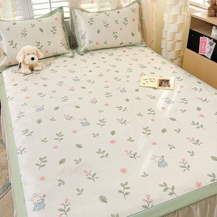 91家纺网 家纺一手货源 找家纺 川悦生活 2026新款时尚数码印花冰藤席 春田蜜兔