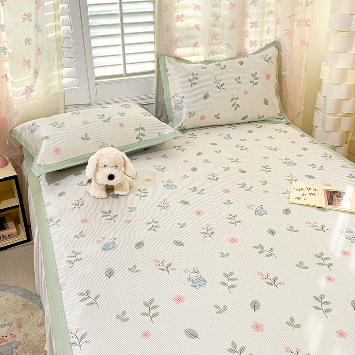 91家纺网 家纺一手货源 找家纺 川悦生活 2026新款时尚数码印花冰藤席 春田蜜兔