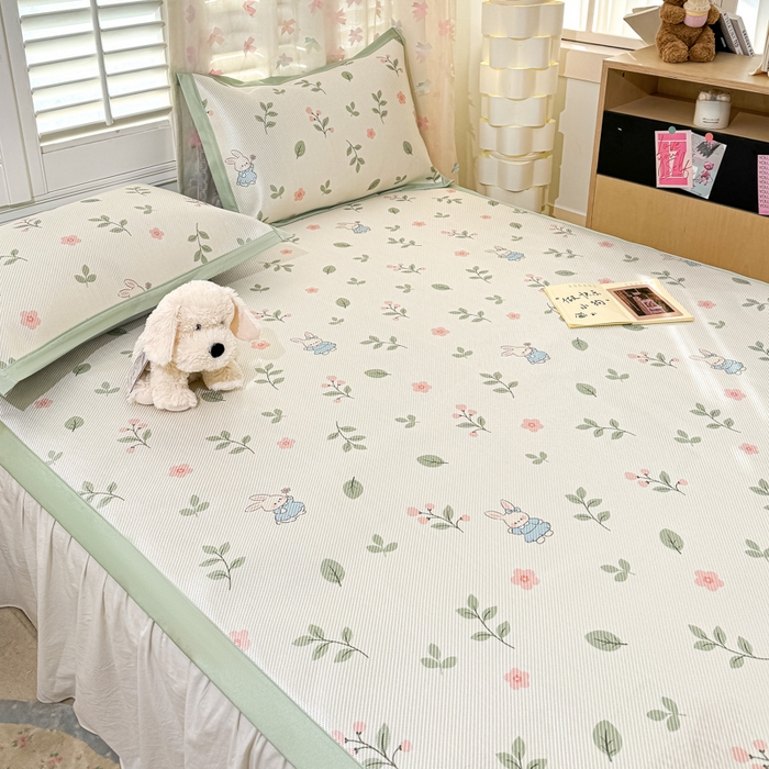 91家纺网 家纺一手货源 找家纺 川悦生活 2026新款时尚数码印花冰藤席 春田蜜兔