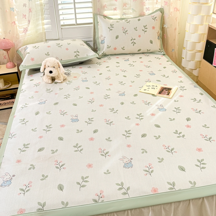 91家纺网 家纺一手货源 找家纺 川悦生活 2026新款时尚数码印花冰藤席 春田蜜兔