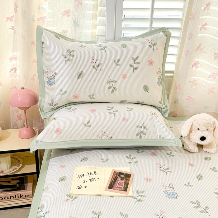 91家纺网 家纺一手货源 找家纺 川悦生活 2026新款时尚数码印花冰藤席 春田蜜兔