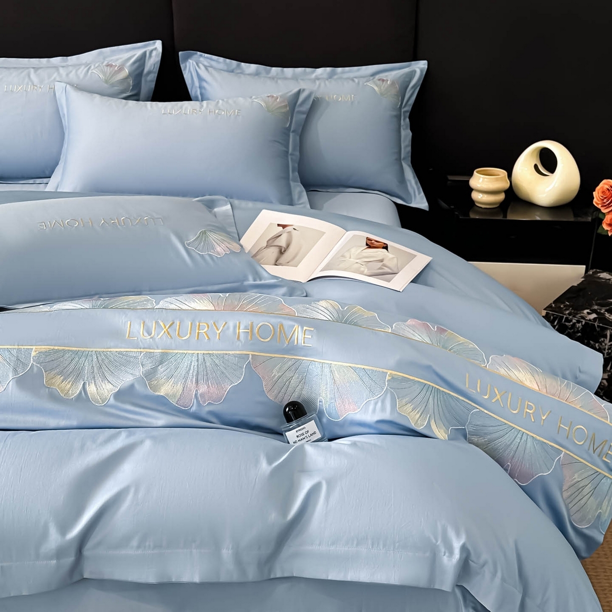 91家纺网 家纺一手货源 找家纺 （总）润锦云 2026新款A类全棉纯棉刺绣四件套-花漾