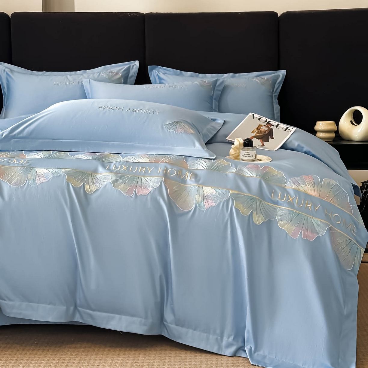 91家纺网 家纺一手货源 找家纺 （总）润锦云 2026新款A类全棉纯棉刺绣四件套-花漾