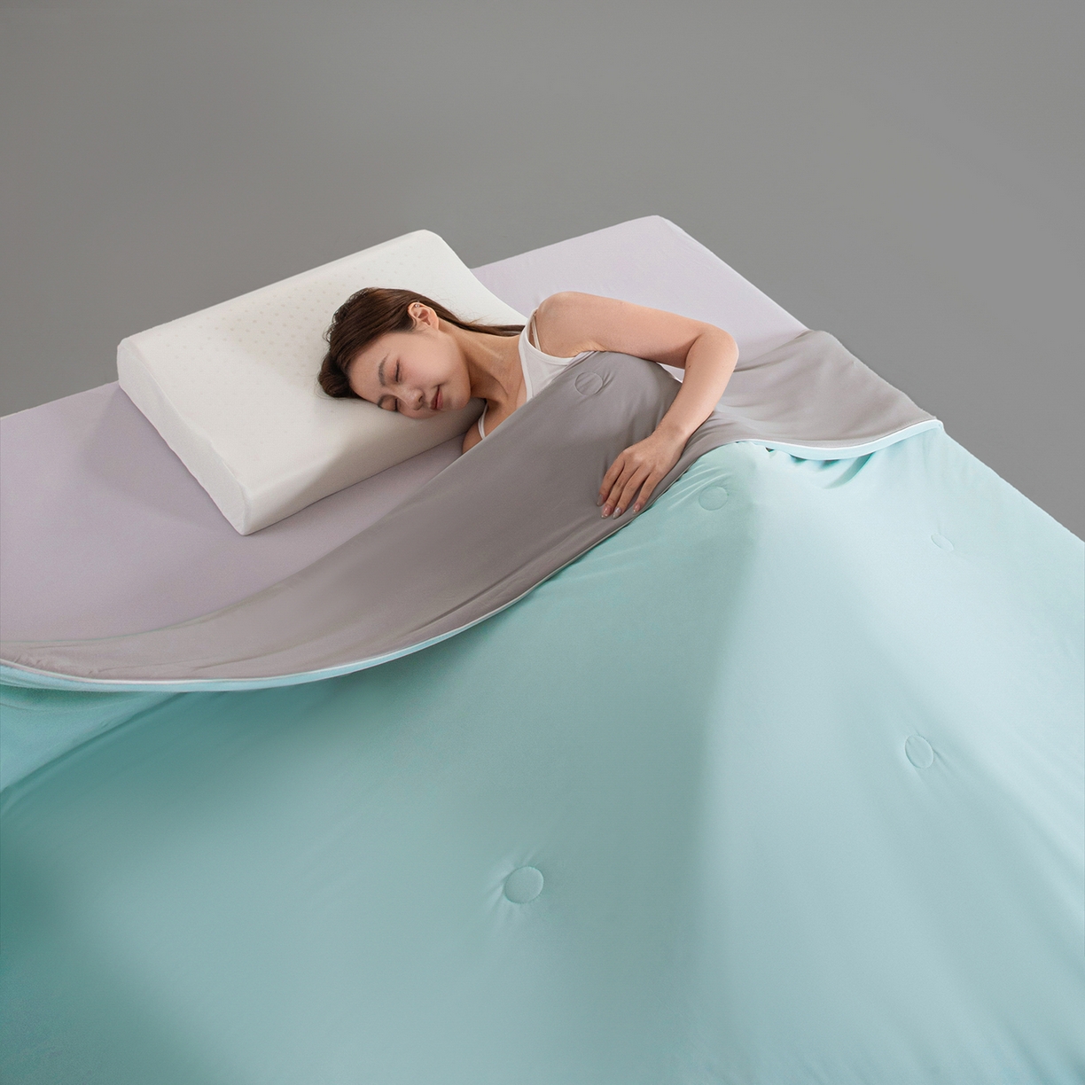 91家纺网 家纺一手货源 找家纺 （总）寐眠 2026新款凉感纯色双拼夏被夏凉被空调被-风格一