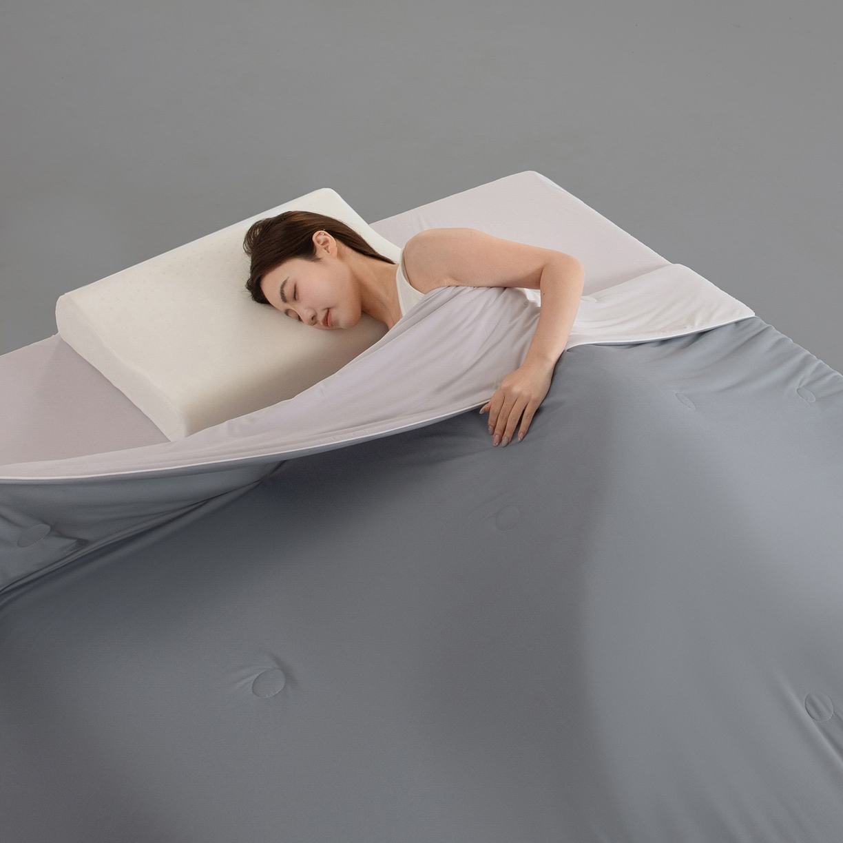 91家纺网 家纺一手货源 找家纺 （总）寐眠 2026新款凉感纯色双拼夏被夏凉被空调被-风格一