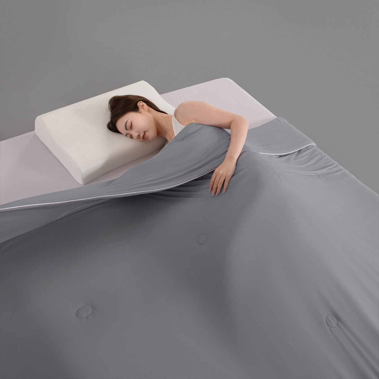 91家纺网 家纺一手货源 找家纺 （总）寐眠 2026新款凉感纯色双拼夏被夏凉被空调被-风格一