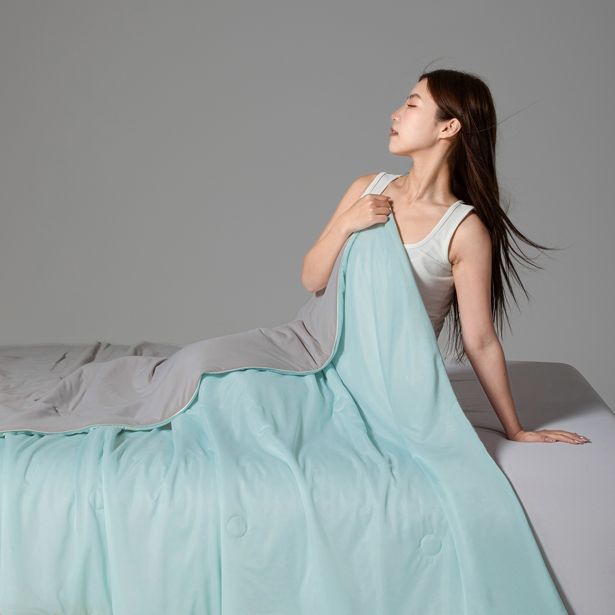 91家纺网 家纺一手货源 找家纺 寐眠 2026新款凉感纯色双拼夏被夏凉被空调被-风格一 冰柠汽水