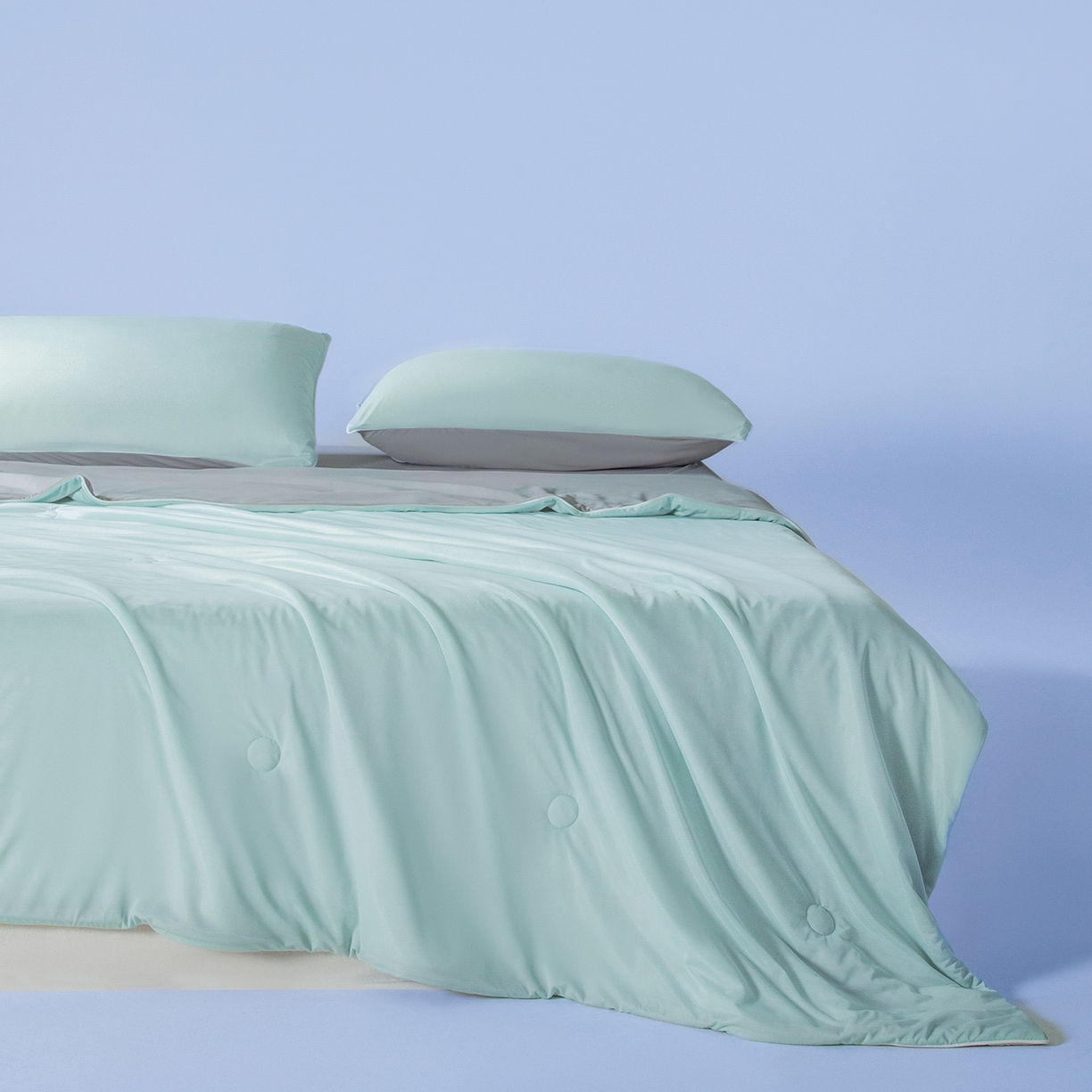 91家纺网 家纺一手货源 找家纺 寐眠 2026新款凉感纯色双拼夏被夏凉被空调被-风格一 冰柠汽水