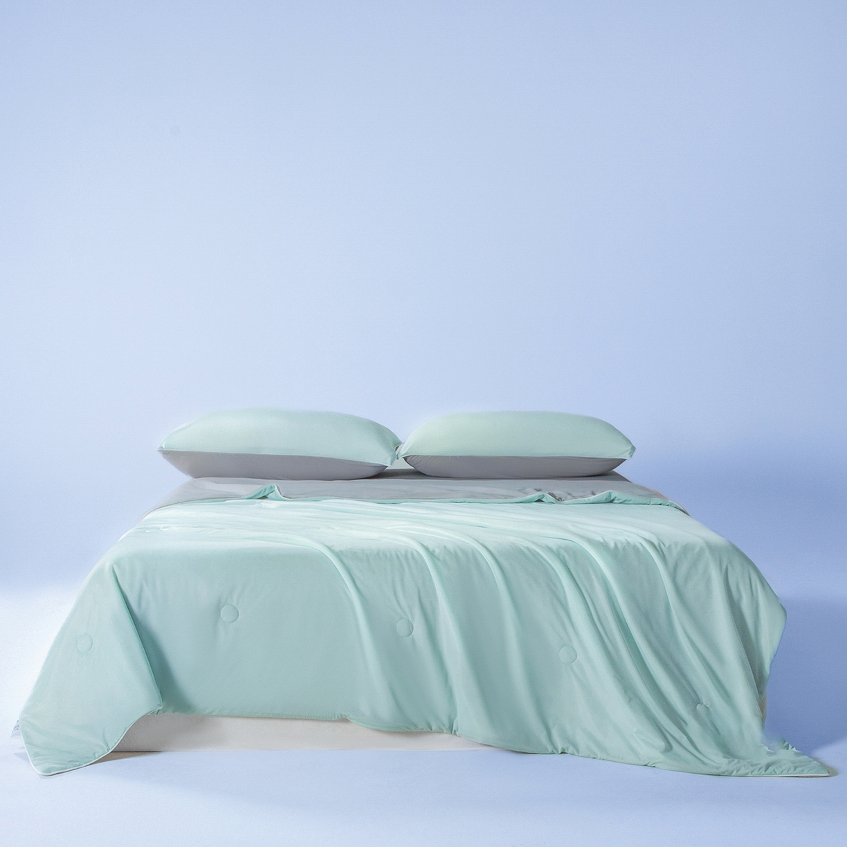 91家纺网 家纺一手货源 找家纺 寐眠 2026新款凉感纯色双拼夏被夏凉被空调被-风格一 冰柠汽水