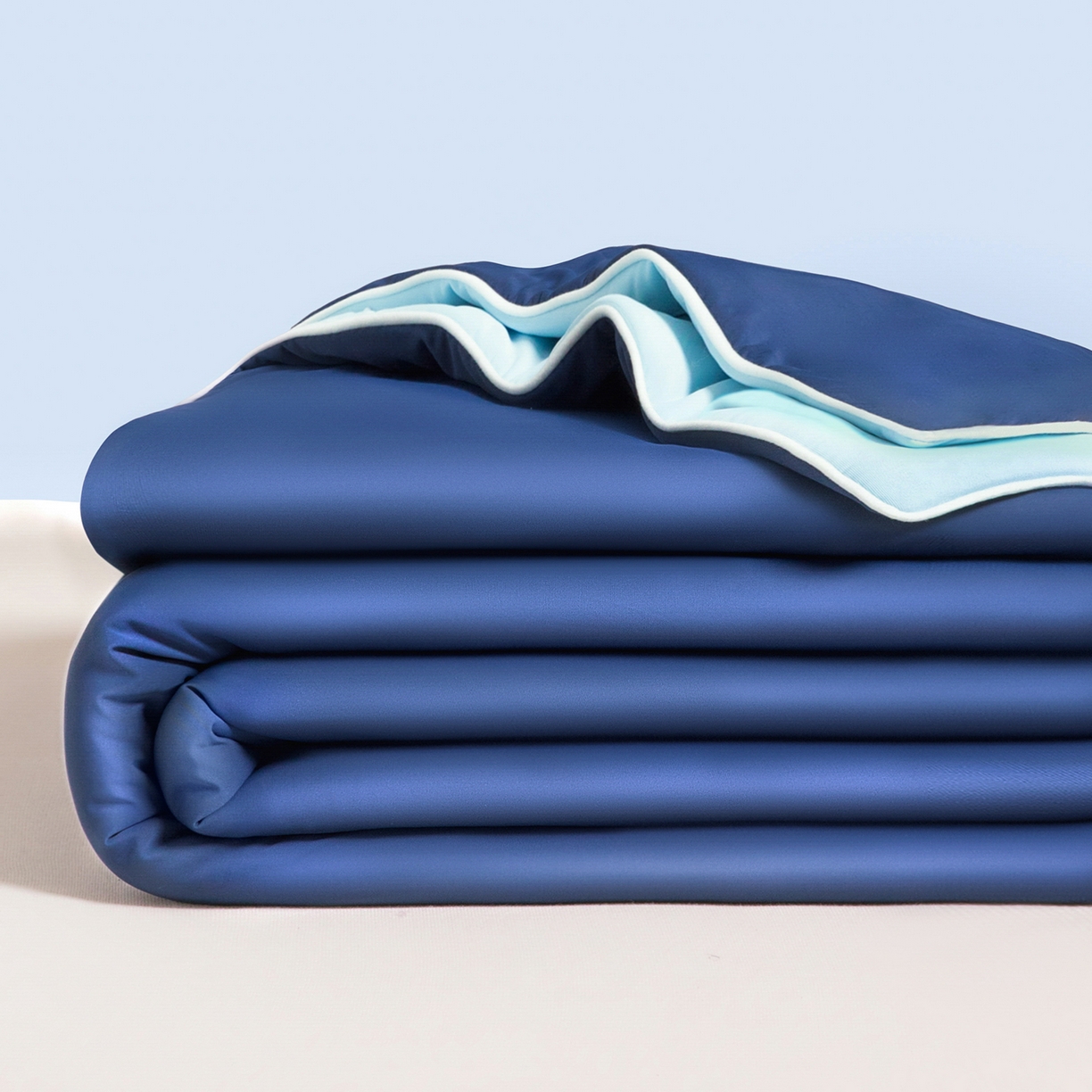 91家纺网 家纺一手货源 找家纺 寐眠 2026新款凉感纯色双拼夏被夏凉被空调被-风格一 墨兰冰糯