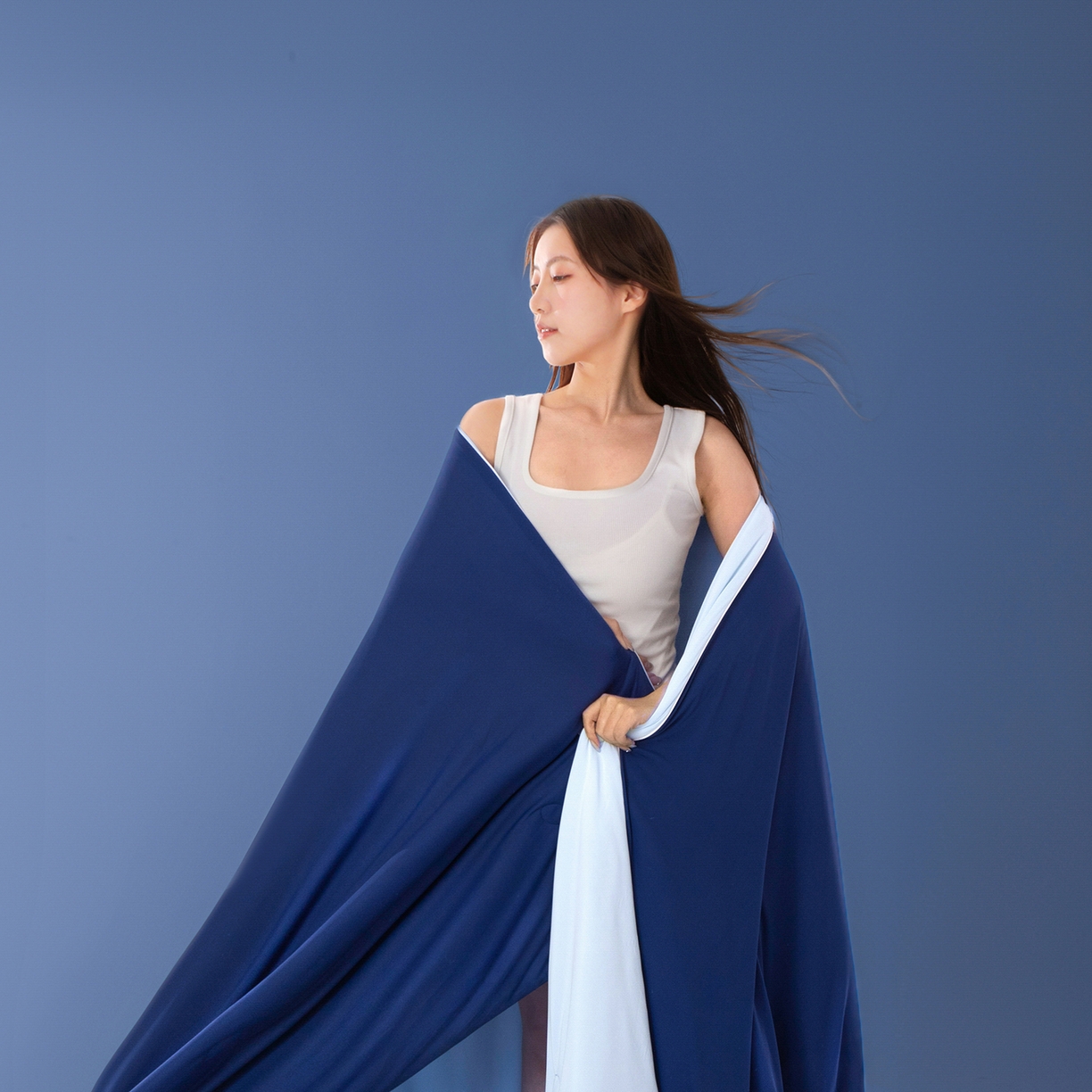 91家纺网 家纺一手货源 找家纺 寐眠 2026新款凉感纯色双拼夏被夏凉被空调被-风格一 墨兰冰糯