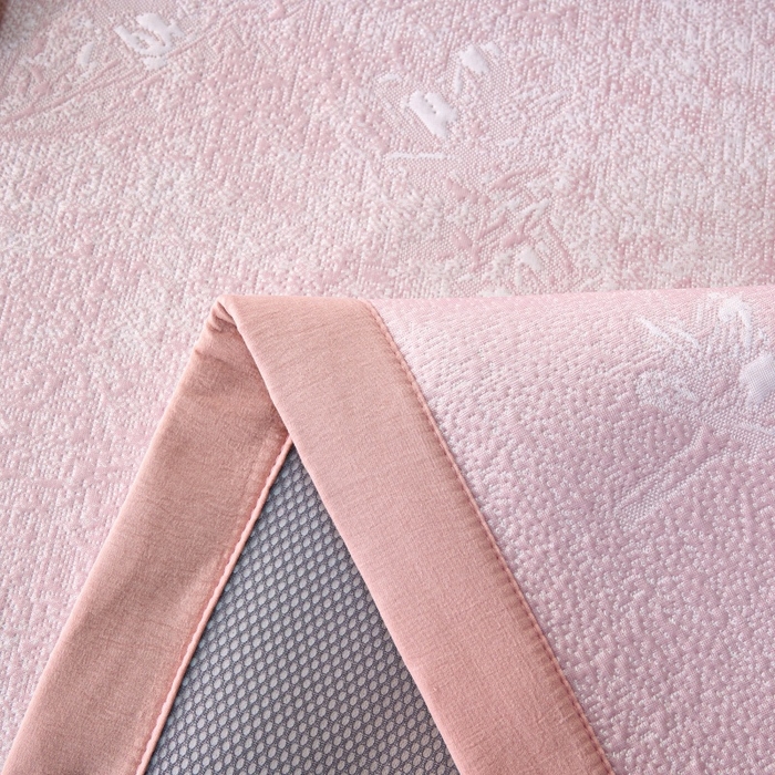 91家纺网 家纺一手货源 找家纺 雅诗帛 2026新款提花PE凉感冰丝席三件套 木兰-直角粉