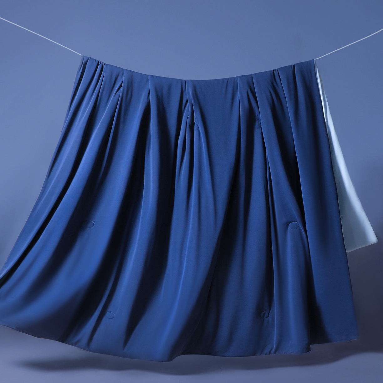 91家纺网 家纺一手货源 找家纺 寐眠 2026新款凉感纯色双拼夏被夏凉被空调被-风格一 墨兰冰糯