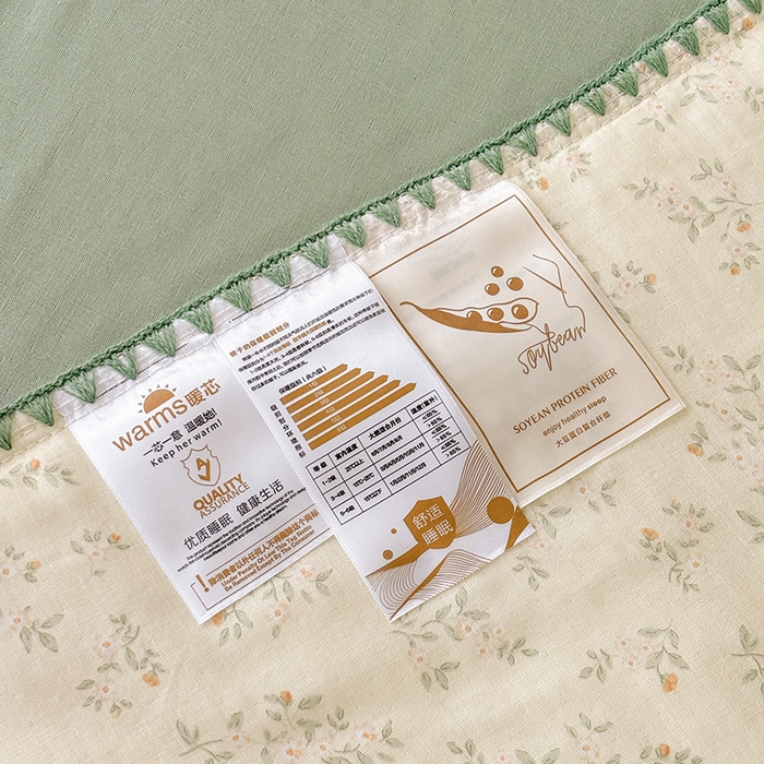 91家纺网 家纺一手货源 找家纺 爱她美家纺 2026新款A类全棉有氧双层纱大豆夏被夏凉被空调被四件套 春意