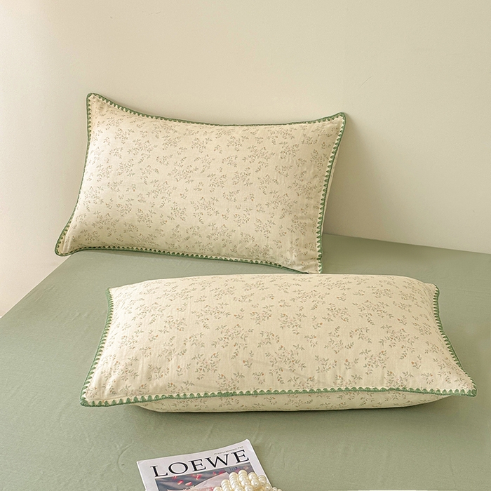 91家纺网 家纺一手货源 找家纺 爱她美家纺 2026新款A类全棉有氧双层纱大豆夏被夏凉被空调被四件套 春意