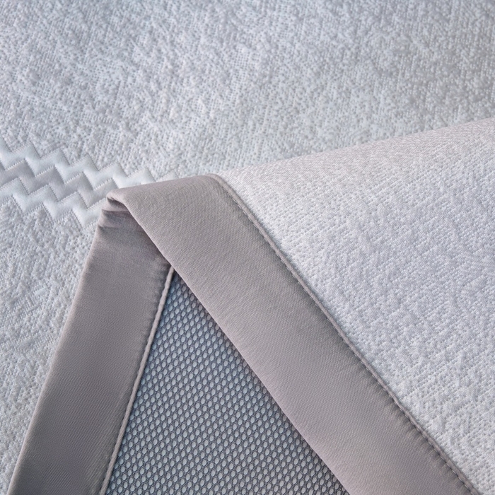 91家纺网 家纺一手货源 找家纺 雅诗帛 2026新款提花PE凉感冰丝席三件套 木兰-直角灰