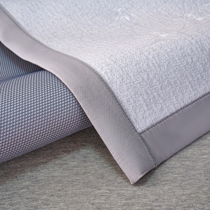 91家纺网 家纺一手货源 找家纺 雅诗帛 2026新款提花PE凉感冰丝席三件套 木兰-直角灰