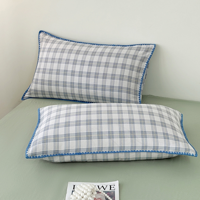 91家纺网 家纺一手货源 找家纺 爱她美家纺 2026新款A类全棉有氧双层纱大豆夏被夏凉被空调被四件套 格调-兰