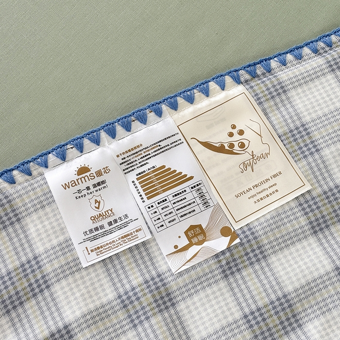 91家纺网 家纺一手货源 找家纺 爱她美家纺 2026新款A类全棉有氧双层纱大豆夏被夏凉被空调被四件套 格调-兰