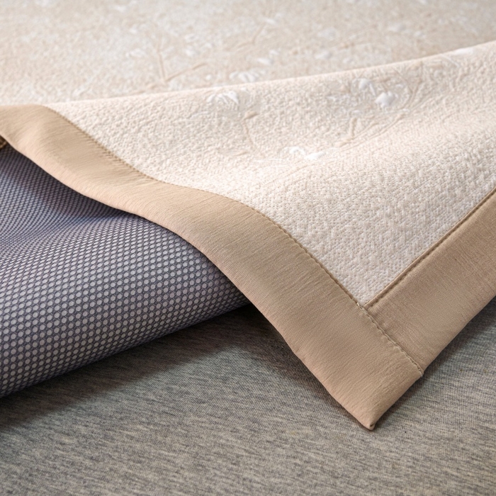 91家纺网 家纺一手货源 找家纺 雅诗帛 2026新款提花PE凉感冰丝席三件套 木兰-直角咖