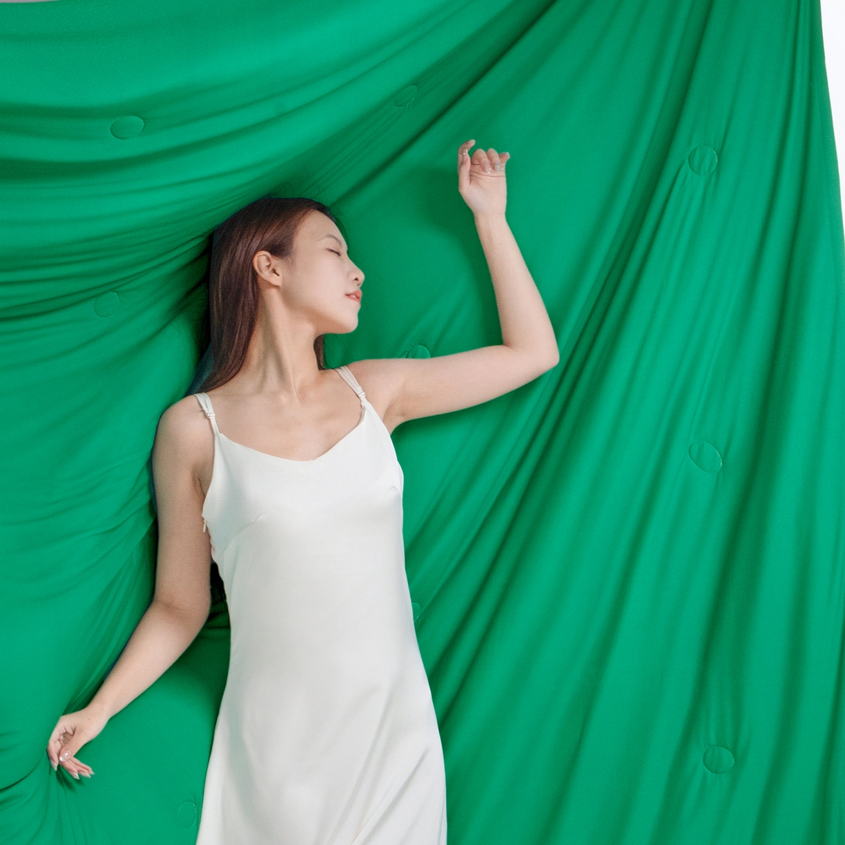 91家纺网 家纺一手货源 找家纺 寐眠 2026新款凉感纯色双拼夏被夏凉被空调被-风格一 柠绿冰萃