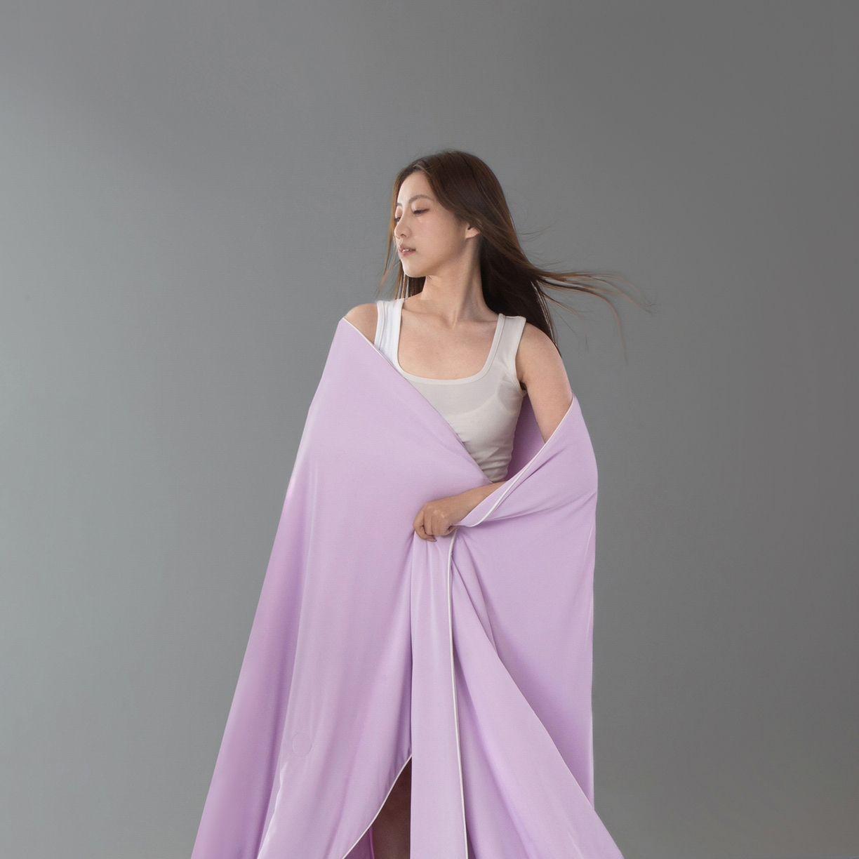 91家纺网 家纺一手货源 找家纺 寐眠 2026新款凉感纯色双拼夏被夏凉被空调被-风格一 葡萄冰酪