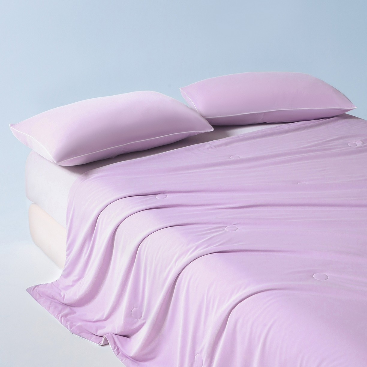 91家纺网 家纺一手货源 找家纺 寐眠 2026新款凉感纯色双拼夏被夏凉被空调被-风格一 葡萄冰酪