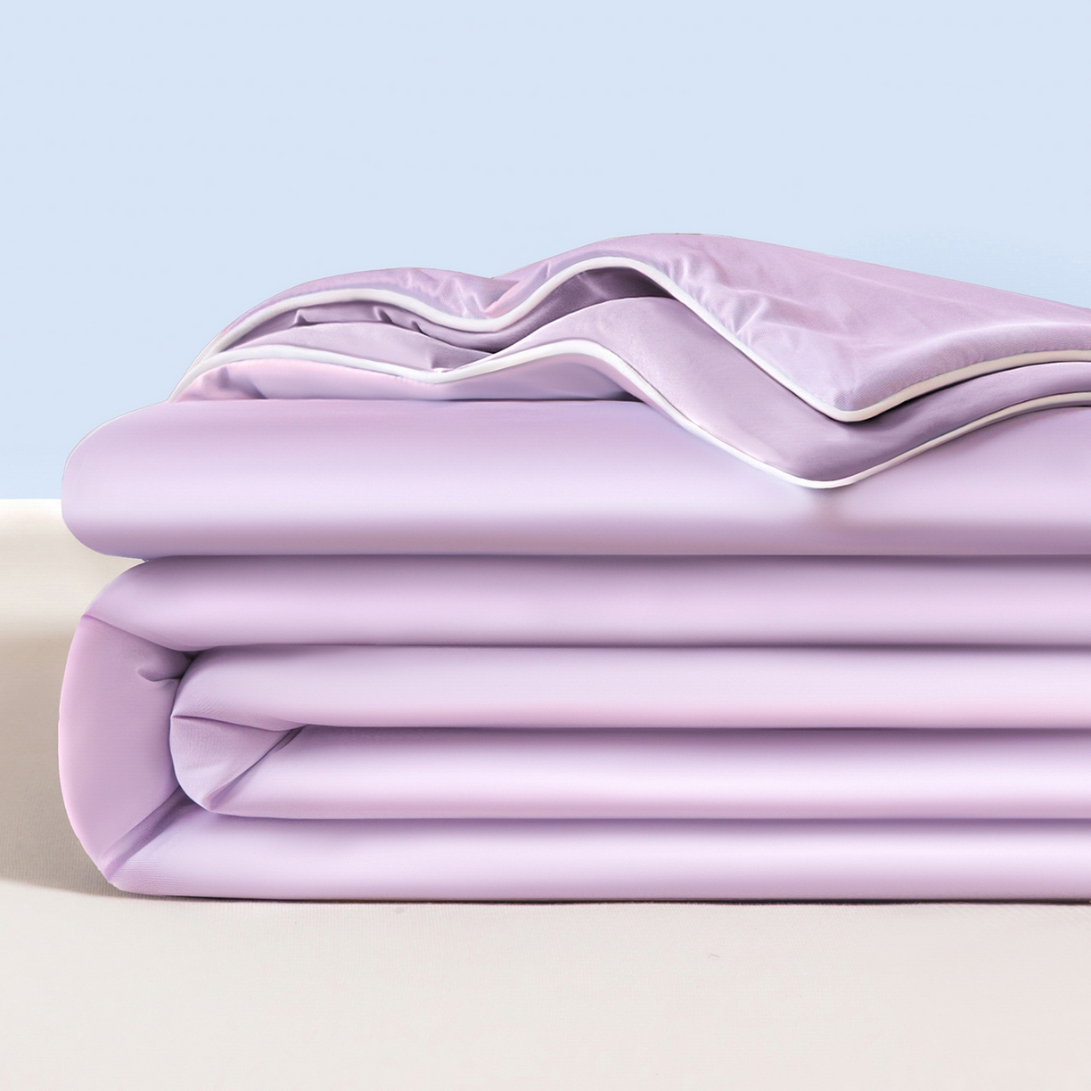 91家纺网 家纺一手货源 找家纺 寐眠 2026新款凉感纯色双拼夏被夏凉被空调被-风格一 葡萄冰酪