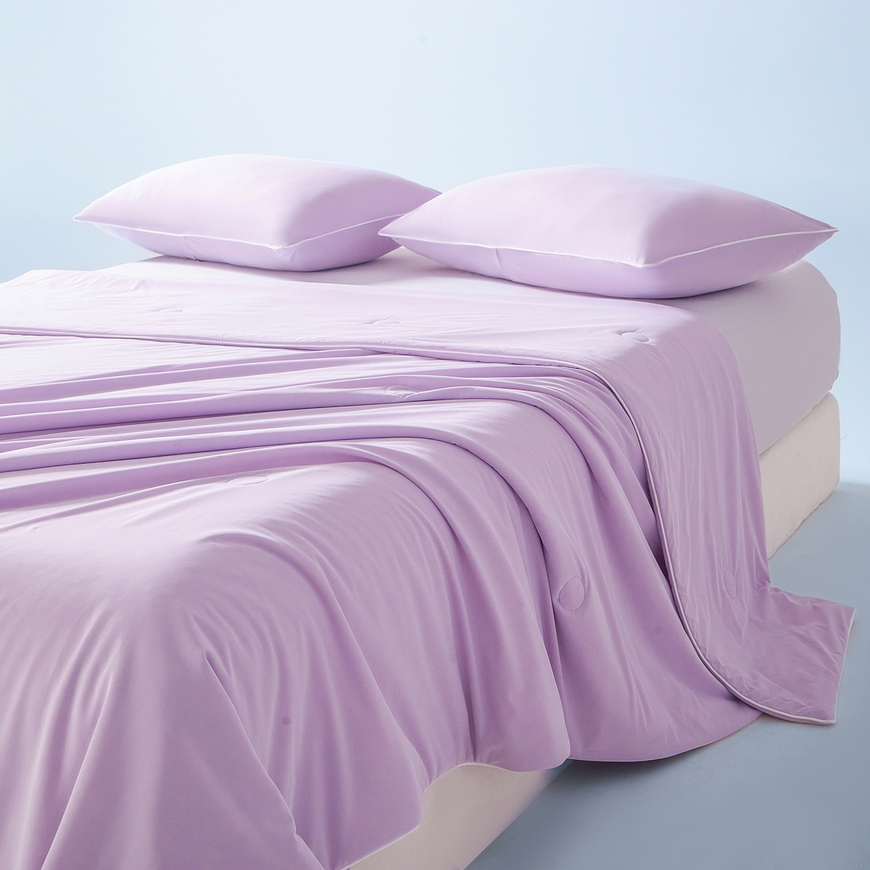 91家纺网 家纺一手货源 找家纺 寐眠 2026新款凉感纯色双拼夏被夏凉被空调被-风格一 葡萄冰酪