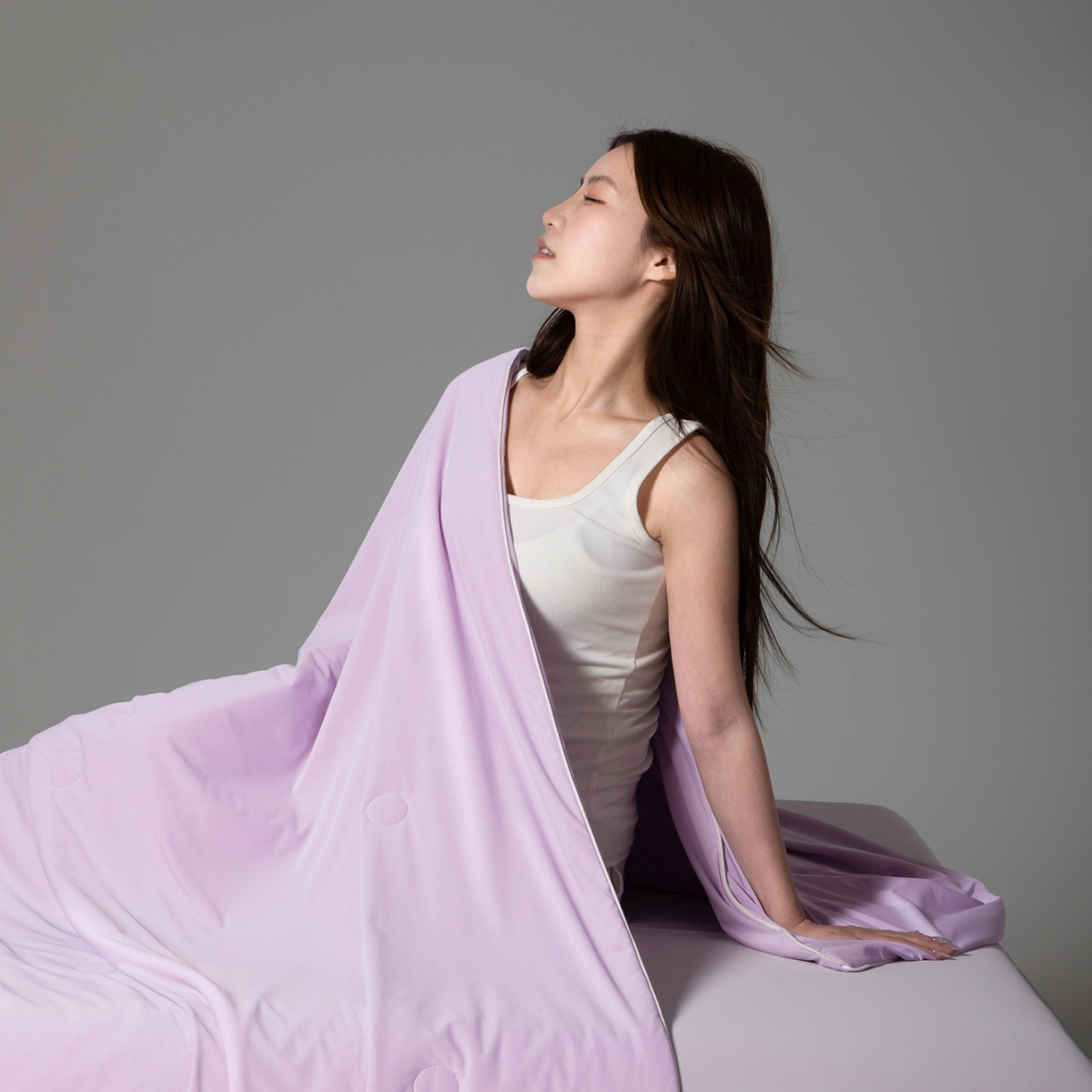 91家纺网 家纺一手货源 找家纺 寐眠 2026新款凉感纯色双拼夏被夏凉被空调被-风格一 葡萄冰酪