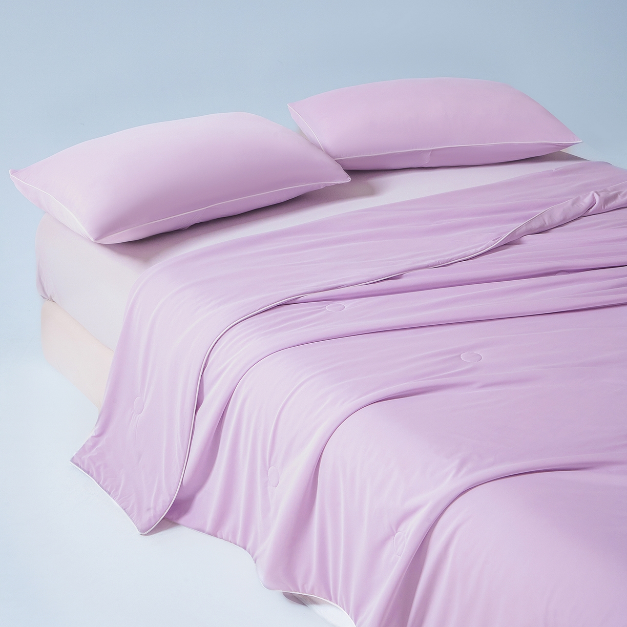 91家纺网 家纺一手货源 找家纺 寐眠 2026新款凉感纯色双拼夏被夏凉被空调被-风格一 葡萄冰酪