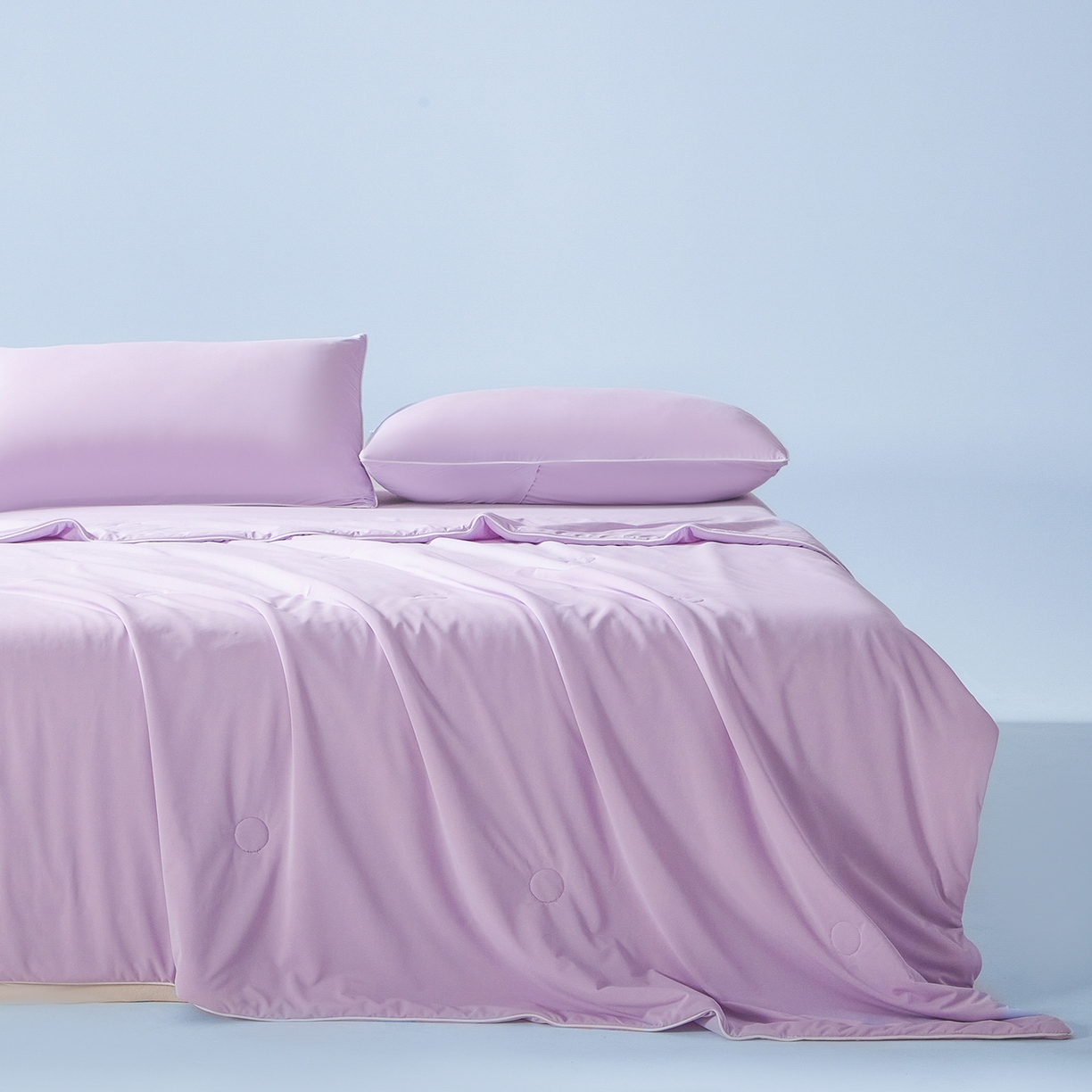 91家纺网 家纺一手货源 找家纺 寐眠 2026新款凉感纯色双拼夏被夏凉被空调被-风格一 葡萄冰酪