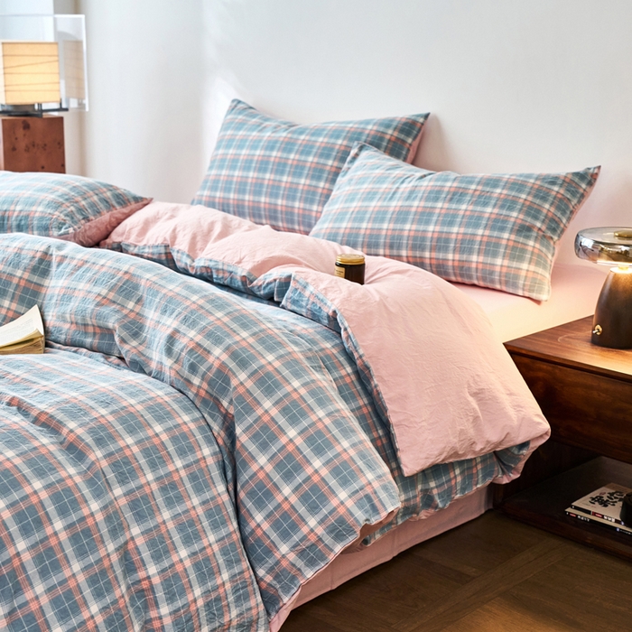 春皖家纺 2026春夏新款全棉纯棉水洗棉四件套 摩尔蓝