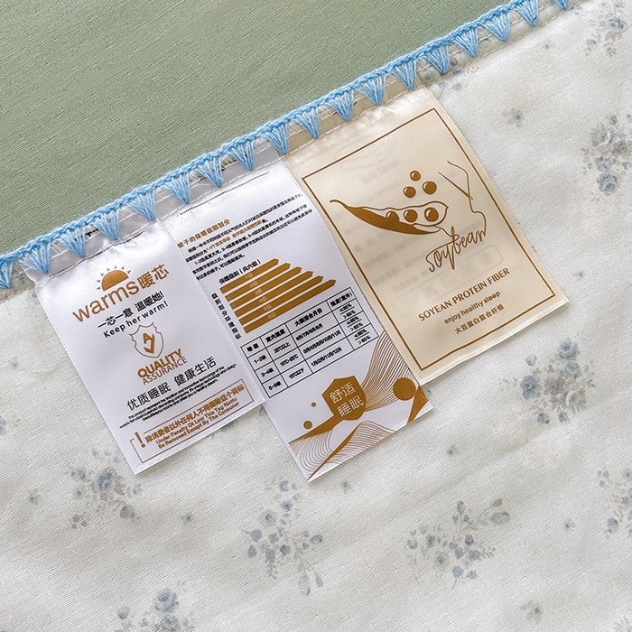 91家纺网 家纺一手货源 找家纺 爱她美家纺 2026新款A类全棉有氧双层纱大豆夏被夏凉被空调被四件套 琉夏-绿