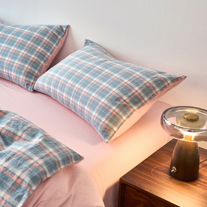 91家纺网 家纺一手货源 找家纺 春皖家纺 2026春夏新款全棉纯棉水洗棉四件套 摩尔蓝