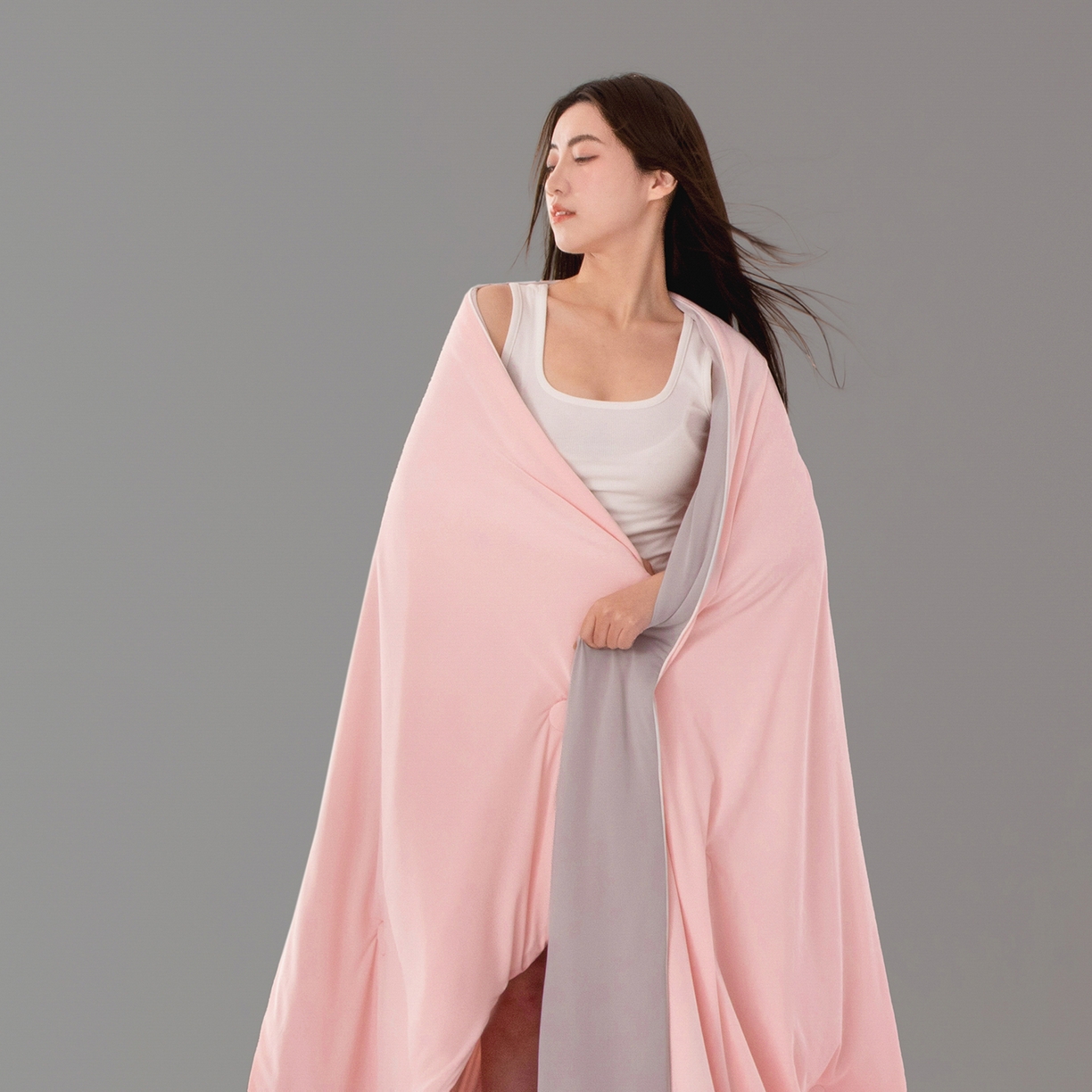 91家纺网 家纺一手货源 找家纺 寐眠 2026新款凉感纯色双拼夏被夏凉被空调被-风格一 桃桃凉夏