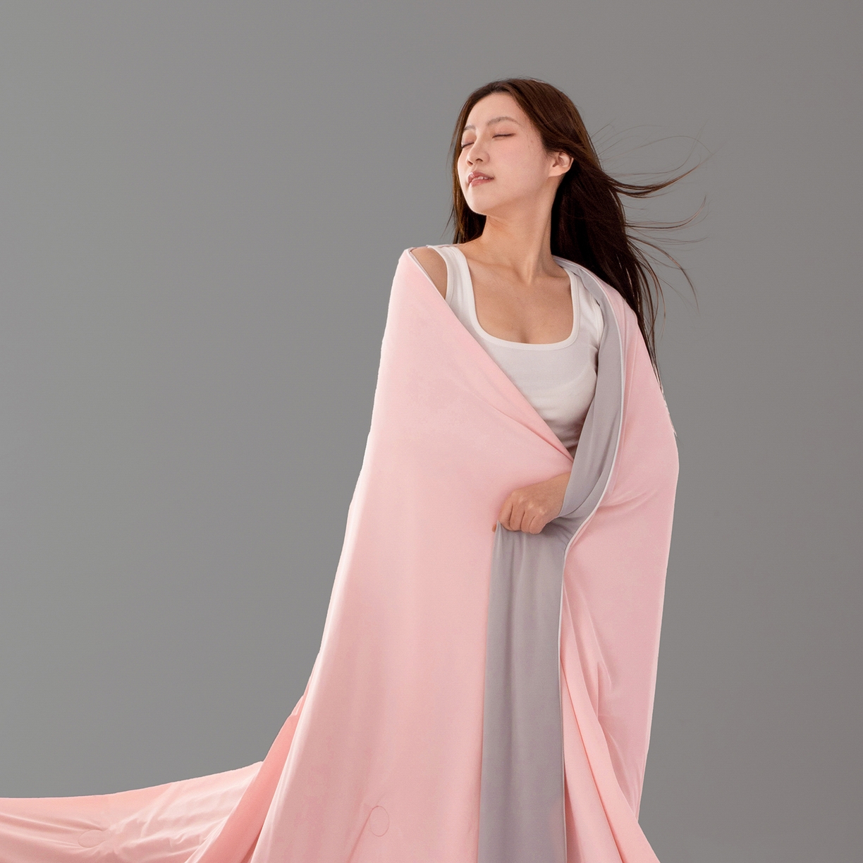 91家纺网 家纺一手货源 找家纺 寐眠 2026新款凉感纯色双拼夏被夏凉被空调被-风格一 桃桃凉夏