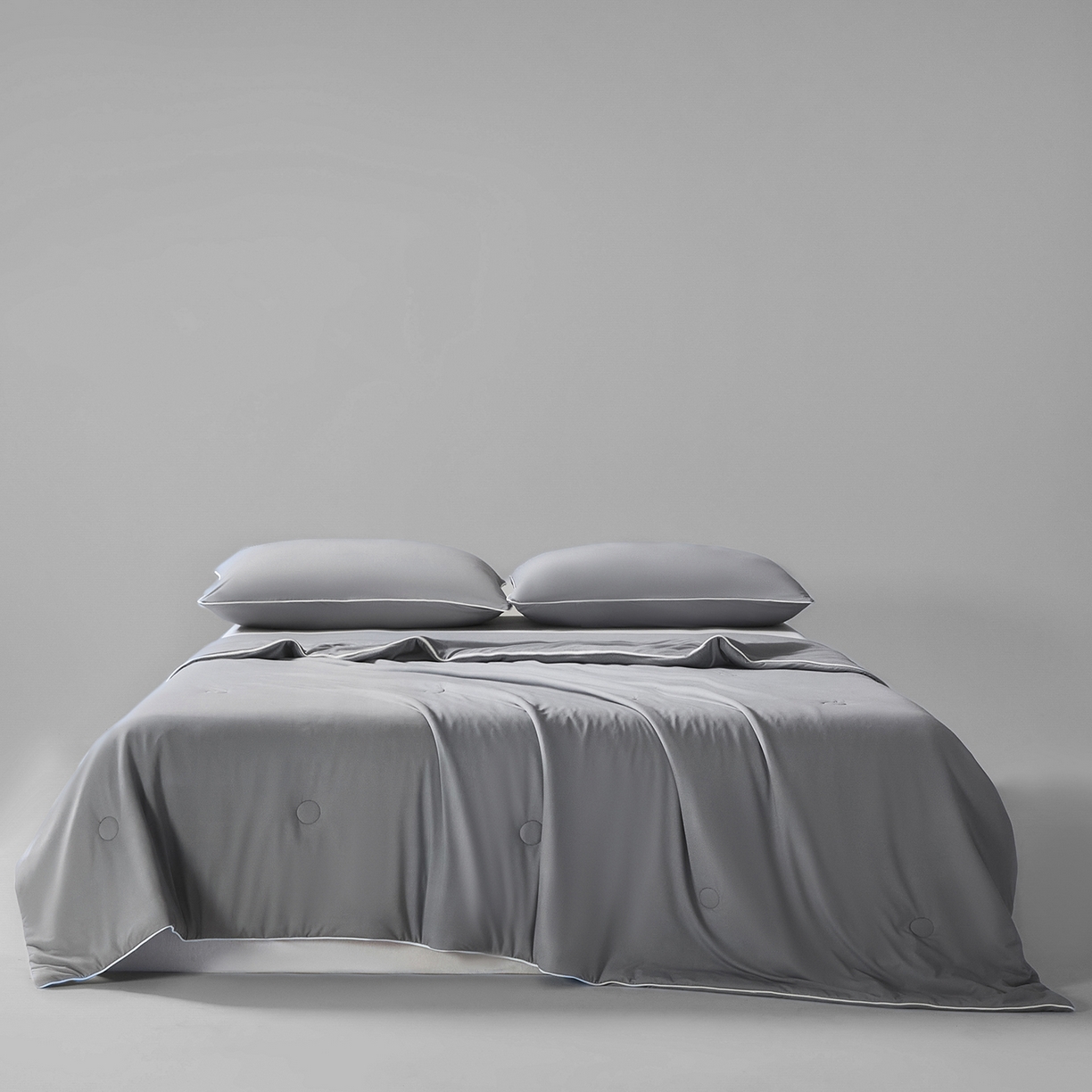 91家纺网 家纺一手货源 找家纺 寐眠 2026新款凉感纯色双拼夏被夏凉被空调被-风格一 云灰冰柔