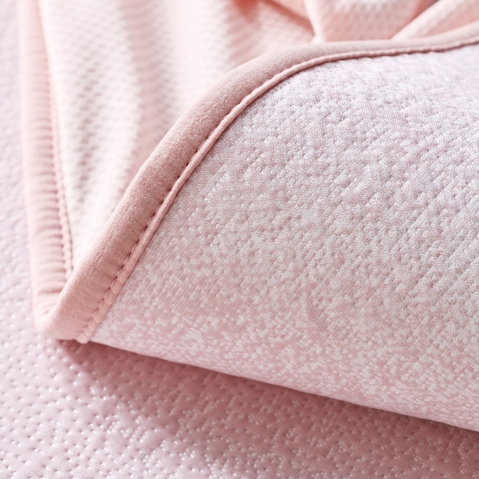 91家纺网 家纺一手货源 找家纺 雅诗帛 2026新款提花PE凉感冰丝席三件套 木兰-床笠粉