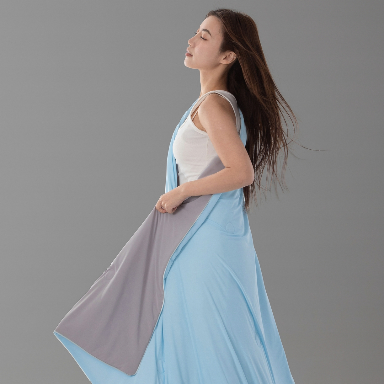 91家纺网 家纺一手货源 找家纺 寐眠 2026新款凉感纯色双拼夏被夏凉被空调被-风格一 云屿冰蓝