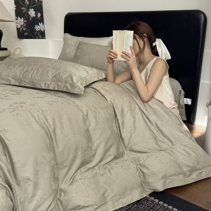 91家纺网 家纺一手货源 找家纺 （总）睡棉坊 2026新款双股长绒棉四件套埋绳款全棉提花四件套