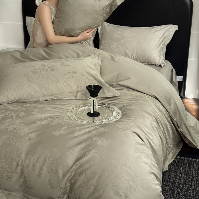 91家纺网 家纺一手货源 找家纺 （总）睡棉坊 2026新款双股长绒棉四件套埋绳款全棉提花四件套