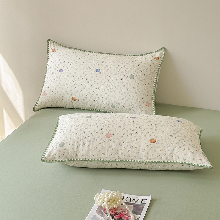 91家纺网 家纺一手货源 找家纺 爱她美家纺 2026新款A类全棉有氧双层纱大豆夏被夏凉被空调被四件套 旺旺南瓜