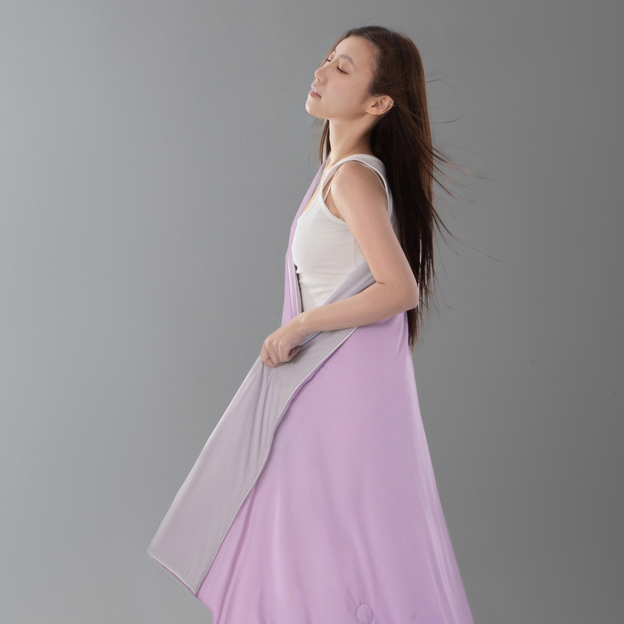 91家纺网 家纺一手货源 找家纺 寐眠 2026新款凉感纯色双拼夏被夏凉被空调被-风格一 紫芋冰絮