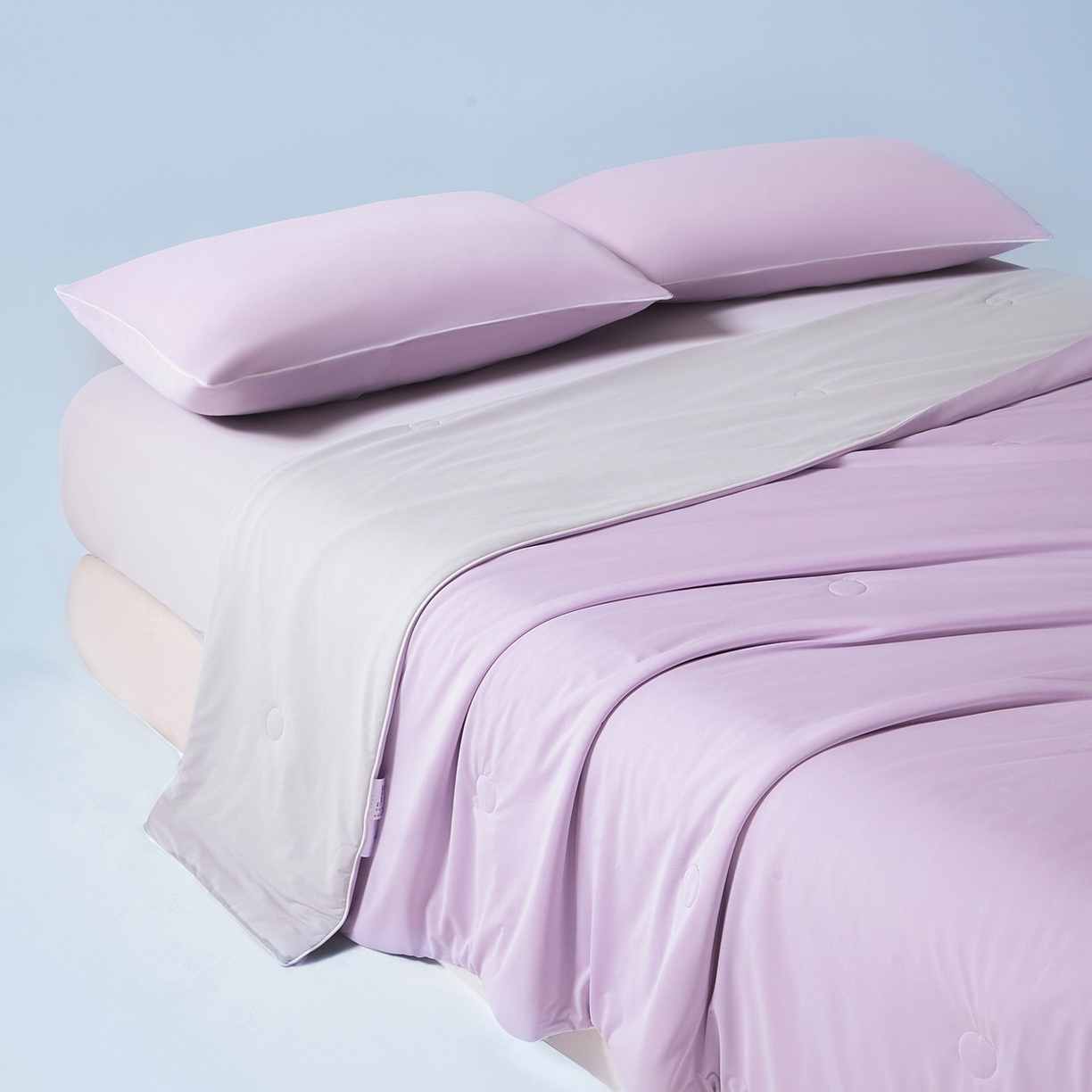 91家纺网 家纺一手货源 找家纺 寐眠 2026新款凉感纯色双拼夏被夏凉被空调被-风格一 紫芋冰絮