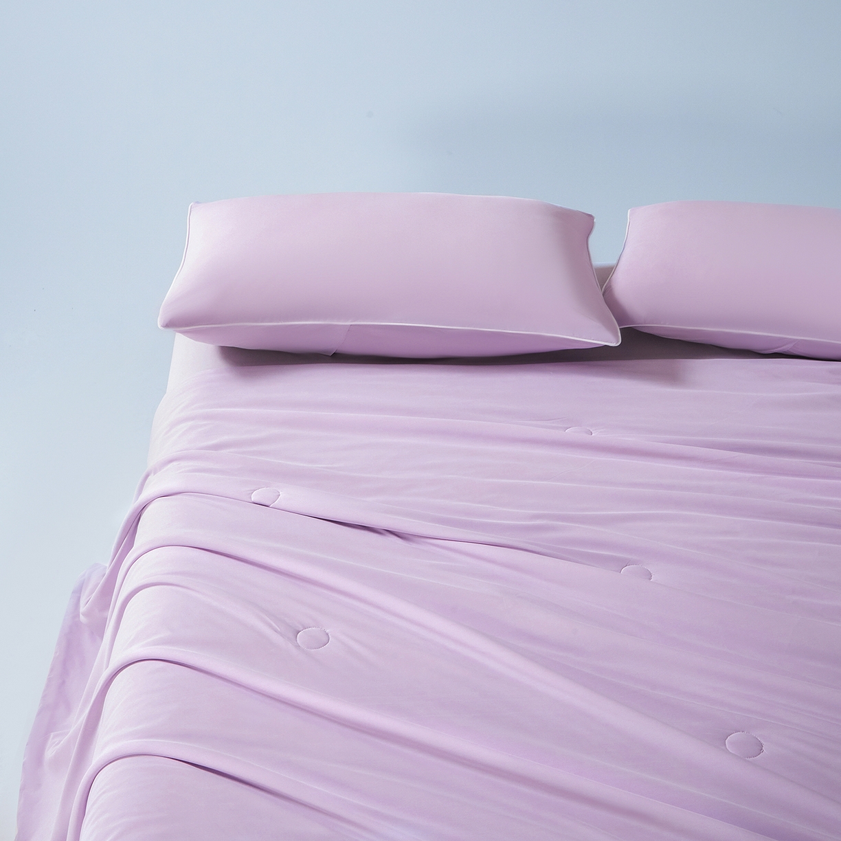 91家纺网 家纺一手货源 找家纺 寐眠 2026新款凉感纯色双拼夏被夏凉被空调被-风格一 紫芋冰絮